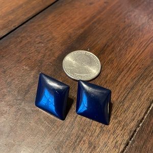 Vintage Navy Rhombus Earrings